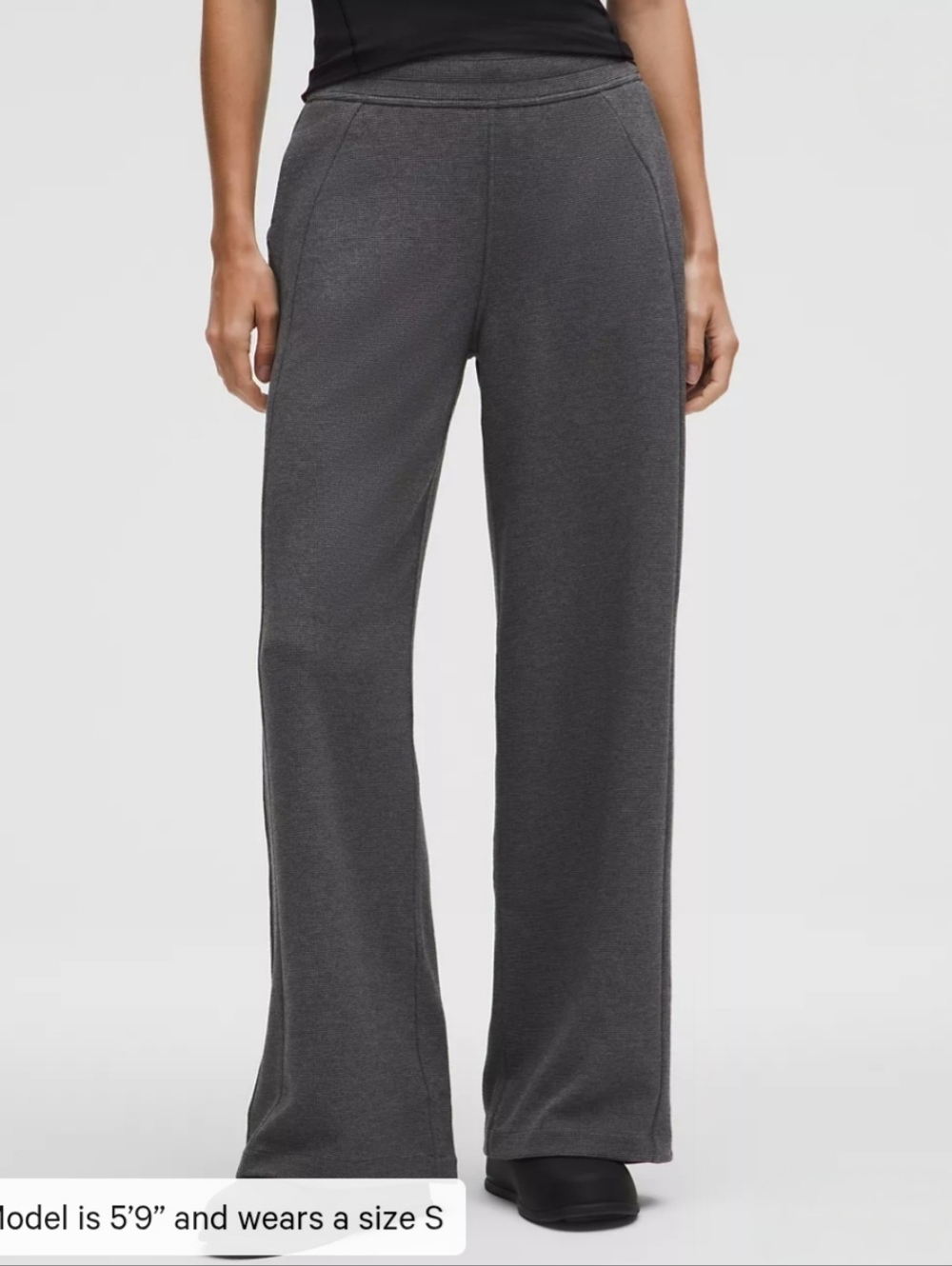 Lululemon Athletica Scuba MR Wide Leg Pant Waffle Grey Workout Athleisure S NEW - Picture 3 of 16